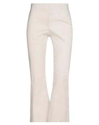 Liviana Conti Woman Pants Cream Size 10 Cotton, Polyamide, Elastane In Neutral