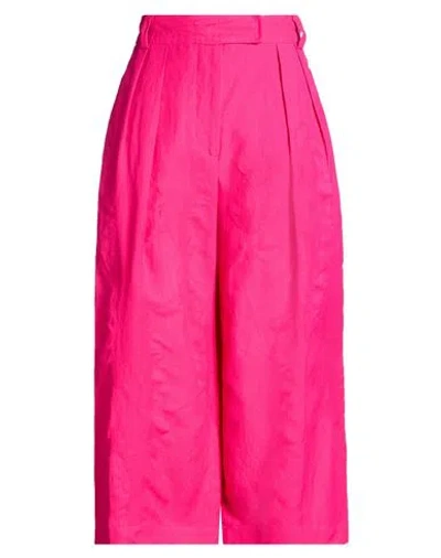 Liviana Conti Woman Pants Fuchsia Size 6 Viscose, Linen In Pink