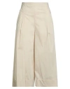 Liviana Conti Woman Pants Ivory Size 10 Cotton, Polyamide, Elastane In Neutral