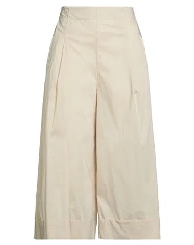 Liviana Conti Woman Pants Ivory Size 10 Cotton, Polyamide, Elastane In Neutral
