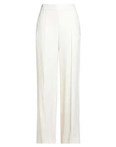 Liviana Conti Woman Pants Ivory Size 12 Viscose, Acetate In White