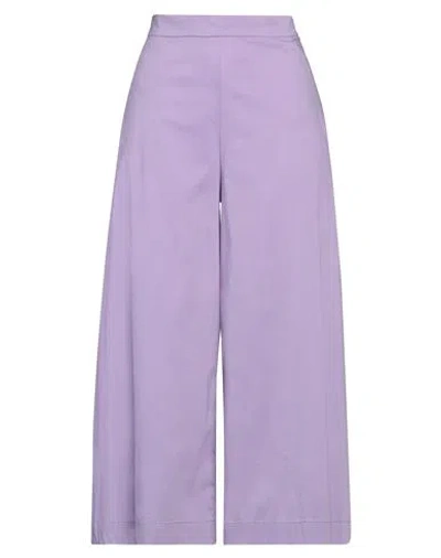 Liviana Conti Woman Pants Light Purple Size 4 Cotton, Polyamide, Elastane In Purple