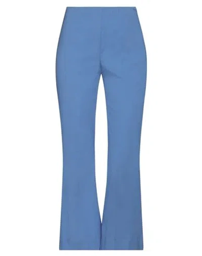 Liviana Conti Woman Pants Pastel Blue Size 2 Cotton, Polyamide, Elastane