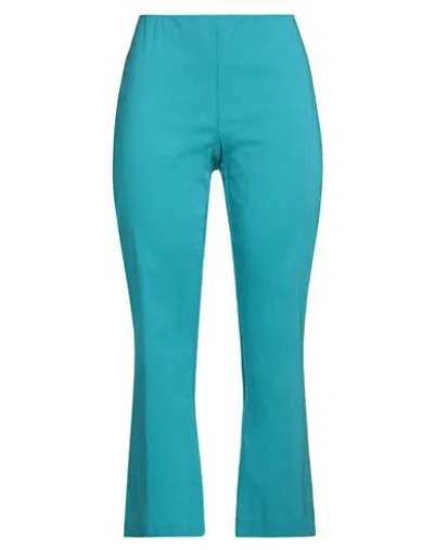 Liviana Conti Woman Pants Turquoise Size 4 Cotton, Polyamide, Elastane In Blue