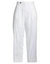 Liviana Conti Woman Pants White Size 10 Cotton, Polyamide, Elastane In White