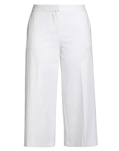 LIVIANA CONTI LIVIANA CONTI WOMAN PANTS WHITE SIZE 12 VISCOSE, POLYAMIDE, ELASTANE