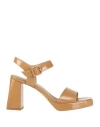 Liviana Conti Woman Sandals Camel Size 11 Polyurethane, Polyester In Beige