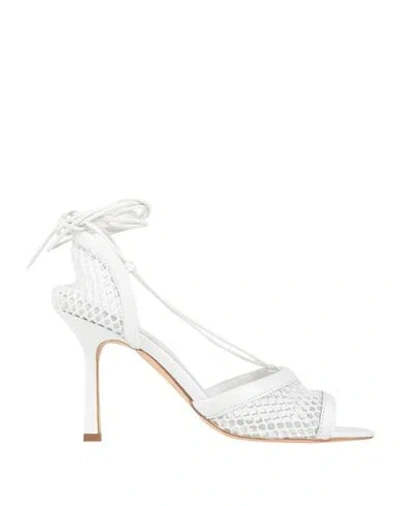 Liviana Conti Woman Sandals White Size 10 Polyamide, Leather