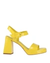 Liviana Conti Woman Sandals Yellow Size 7 Polyurethane, Polyester