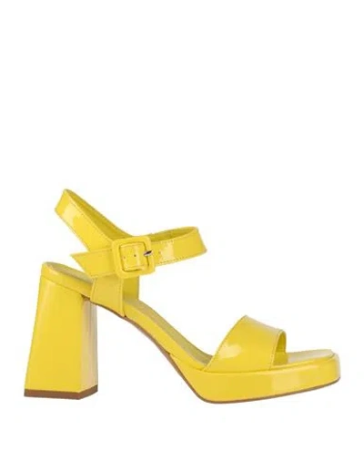 Liviana Conti Woman Sandals Yellow Size 7 Polyurethane, Polyester