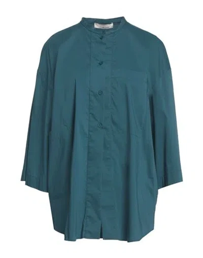 Liviana Conti Woman Shirt Deep Teal Size 8 Cotton, Polyamide, Elastane In Green