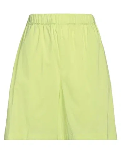 Liviana Conti Woman Shorts & Bermuda Shorts Lime Green Size 8 Cotton, Polyamide, Elastane