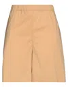 Liviana Conti Woman Shorts & Bermuda Shorts Sand Size 8 Cotton, Polyamide, Elastane In Beige