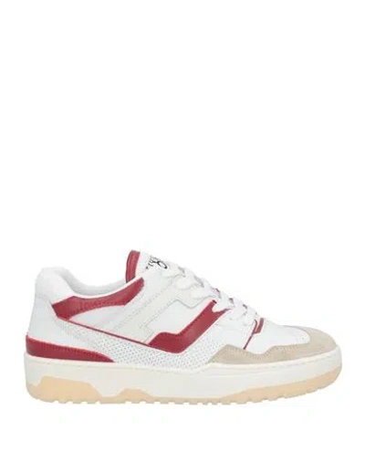 Liviana Conti Woman Sneakers Burgundy Size 8 Leather, Polyester In Red