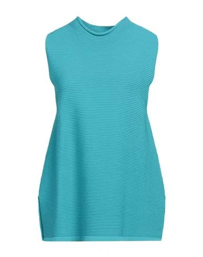 Liviana Conti Woman Sweater Azure Size 8 Viscose, Polyamide In Blue