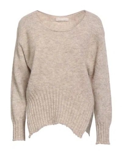 Liviana Conti Woman Sweater Beige Size L Alpaca Wool, Mohair Wool, Polyamide In Sand