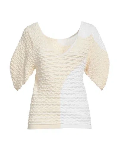 Liviana Conti Woman Sweater Cream Size 6 Viscose, Polyamide In White