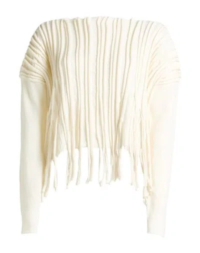 Liviana Conti Woman Sweater Cream Size L Virgin Wool