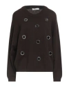Liviana Conti Woman Sweater Dark Brown Size M Cashmere, Polyamide, Zamak