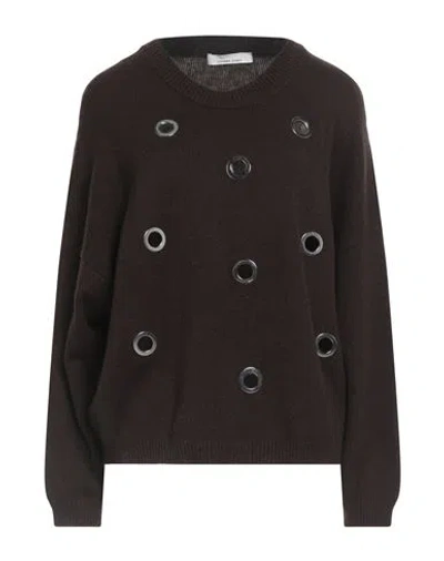 Liviana Conti Woman Sweater Dark Brown Size M Cashmere, Polyamide, Zamak