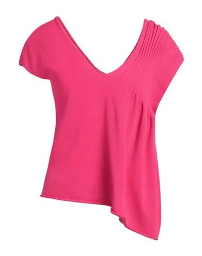 Liviana Conti Woman Sweater Fuchsia Size 12 Viscose, Polyamide, Elastane In Pink