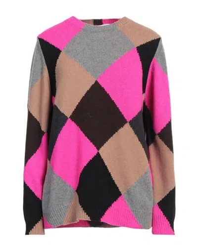 Liviana Conti Woman Sweater Fuchsia Size 4 Cashmere, Polyamide, Wool In Pink