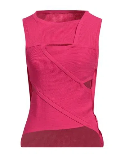 Liviana Conti Woman Sweater Fuchsia Size 8 Viscose, Polyamide In Pink