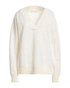 LIVIANA CONTI LIVIANA CONTI WOMAN SWEATER IVORY SIZE 10 WOOL, POLYAMIDE, POLYESTER