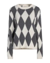 Liviana Conti Woman Sweater Ivory Size 12 Cashmere, Polyamide, Virgin Wool In Gray