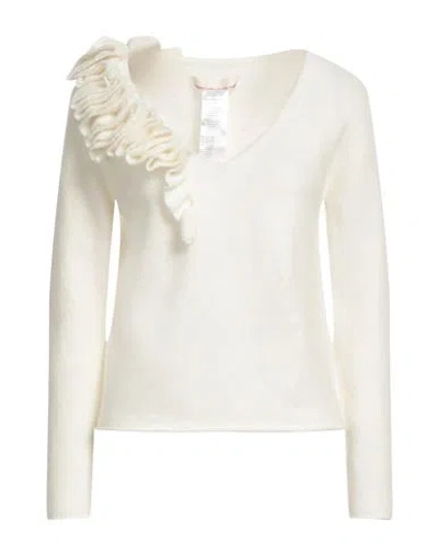 Liviana Conti Woman Sweater Ivory Size L Virgin Wool, Polyamide, Cashmere, Elastane In White