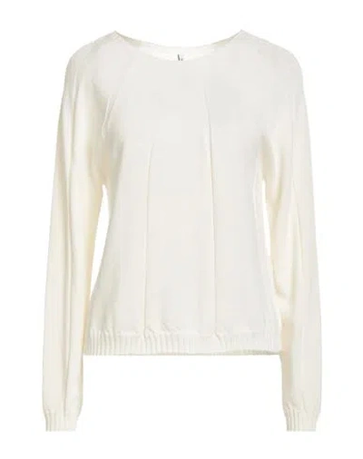 Liviana Conti Woman Sweater Ivory Size L Virgin Wool In White