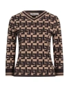 Liviana Conti Woman Sweater Light Brown Size 4 Viscose, Polyester In Beige