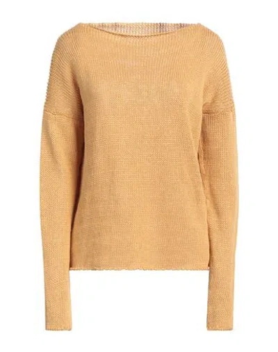 Liviana Conti Woman Sweater Ocher Size 6 Linen, Cotton In Yellow