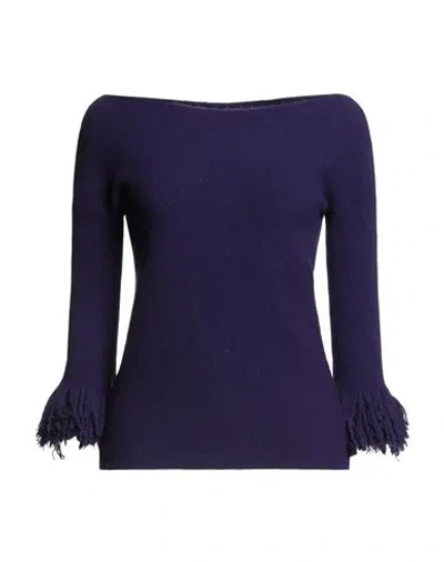 Liviana Conti Woman Sweater Purple Size M Virgin Wool, Polyamide, Cashmere, Elastane In Blue