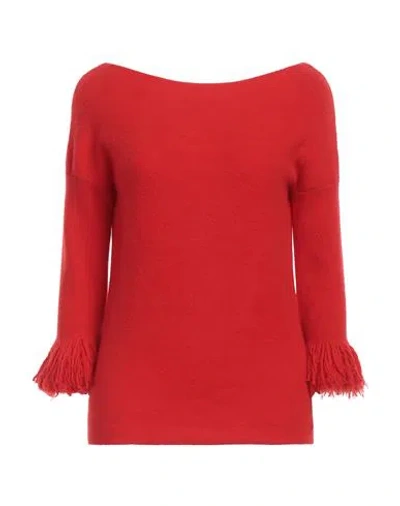 Liviana Conti Woman Sweater Red Size M Virgin Wool, Polyamide, Cashmere, Elastane