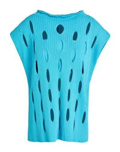 Liviana Conti Woman Sweater Turquoise Size 8 Viscose, Polyamide In Blue