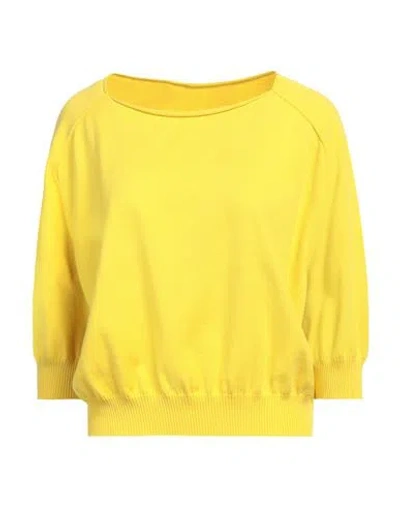 Liviana Conti Woman Sweater Yellow Size 10 Cotton, Viscose, Polyamide