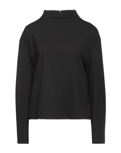 Liviana Conti Woman Sweatshirt Black Size 12 Viscose, Polyamide, Elastane