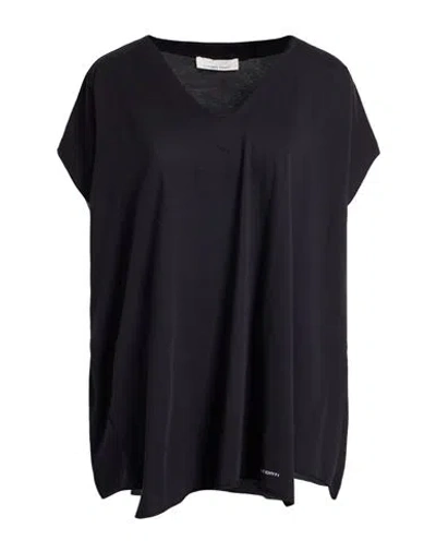 Liviana Conti Woman T-shirt Midnight Blue Size M Cotton In Black