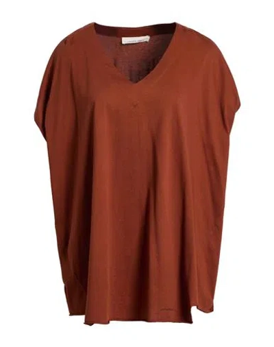 Liviana Conti Woman T-shirt Tan Size M Cotton In Brown