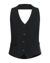 Liviana Conti Woman Tailored Vest Black Size 8 Triacetate, Polyester In Black