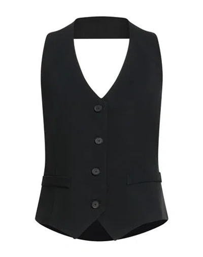 Liviana Conti Woman Tailored Vest Black Size 8 Triacetate, Polyester