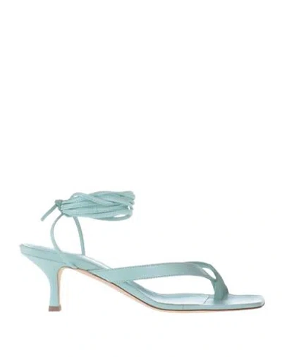 Liviana Conti Woman Toe Strap Sandals Sky Blue Size 9 Soft Leather