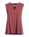 Liviana Conti Woman Top Brick Size 6 Viscose, Polyamide, Elastane In Red