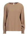 Liviana Conti Woman Top Camel Size 4 Viscose, Acetate In Beige