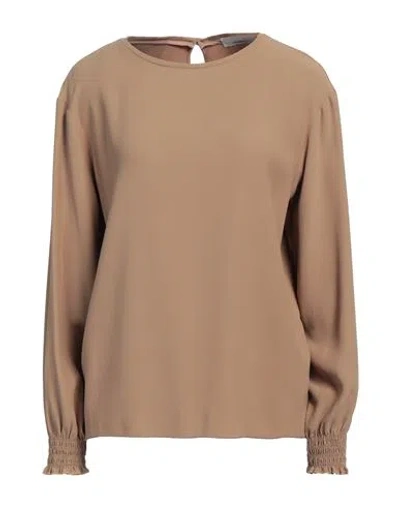 Liviana Conti Woman Top Camel Size 4 Viscose, Acetate In Beige