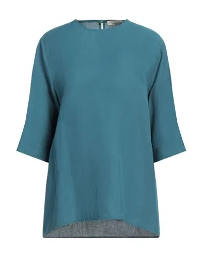 Liviana Conti Woman Top Deep Teal Size 6 Viscose, Linen In Green