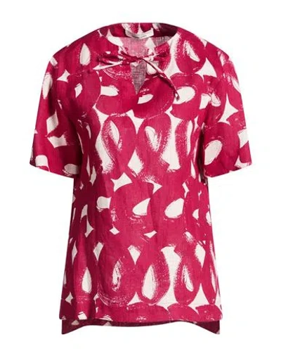 Liviana Conti Woman Top Fuchsia Size 6 Linen In Red