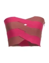 Liviana Conti Woman Top Fuchsia Size 8 Viscose, Polyamide In Pink