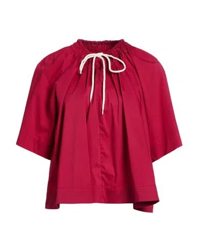 Liviana Conti Woman Top Garnet Size 12 Cotton, Polyamide, Elastane In Red